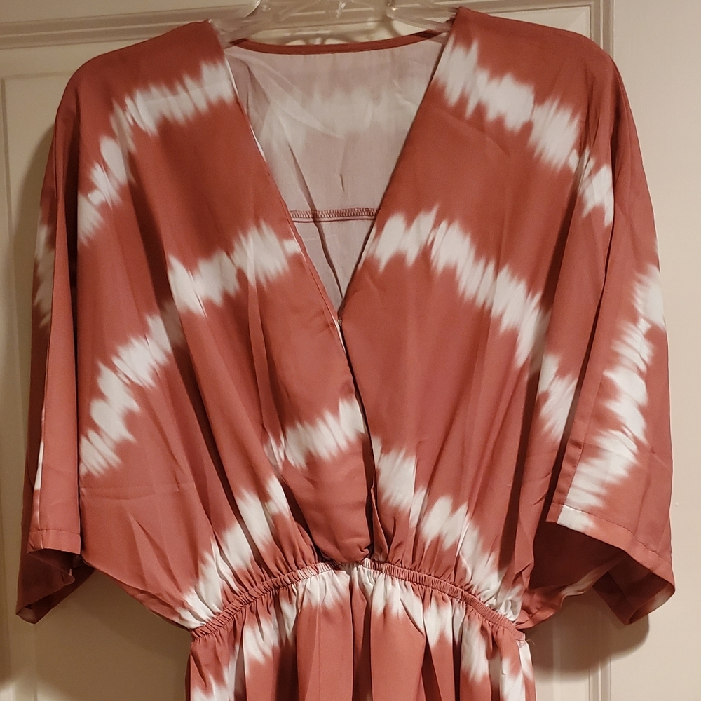 Beige and white blouse